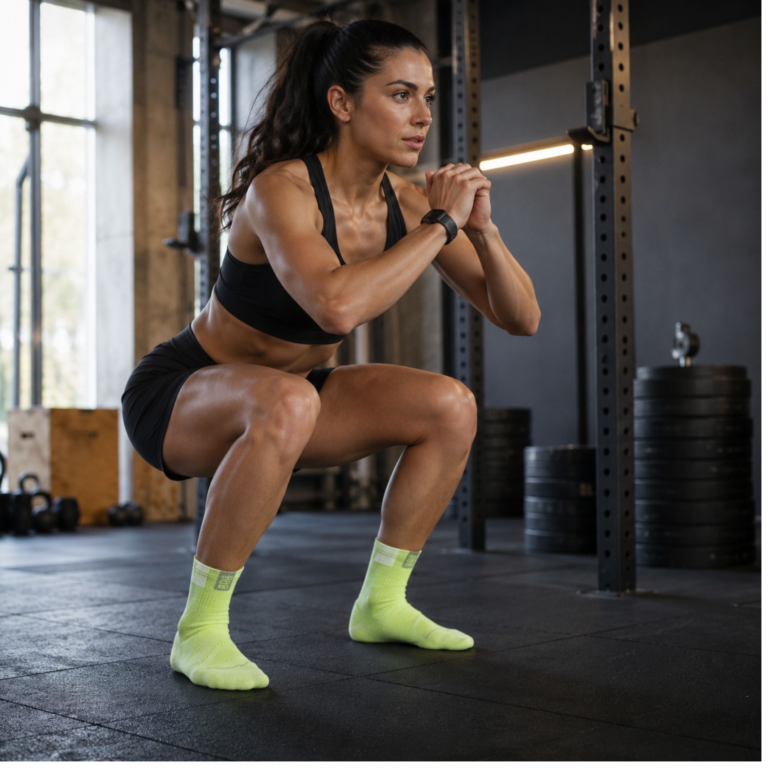 Calcetines CoolNet Quarter Cq Lime - BUFF