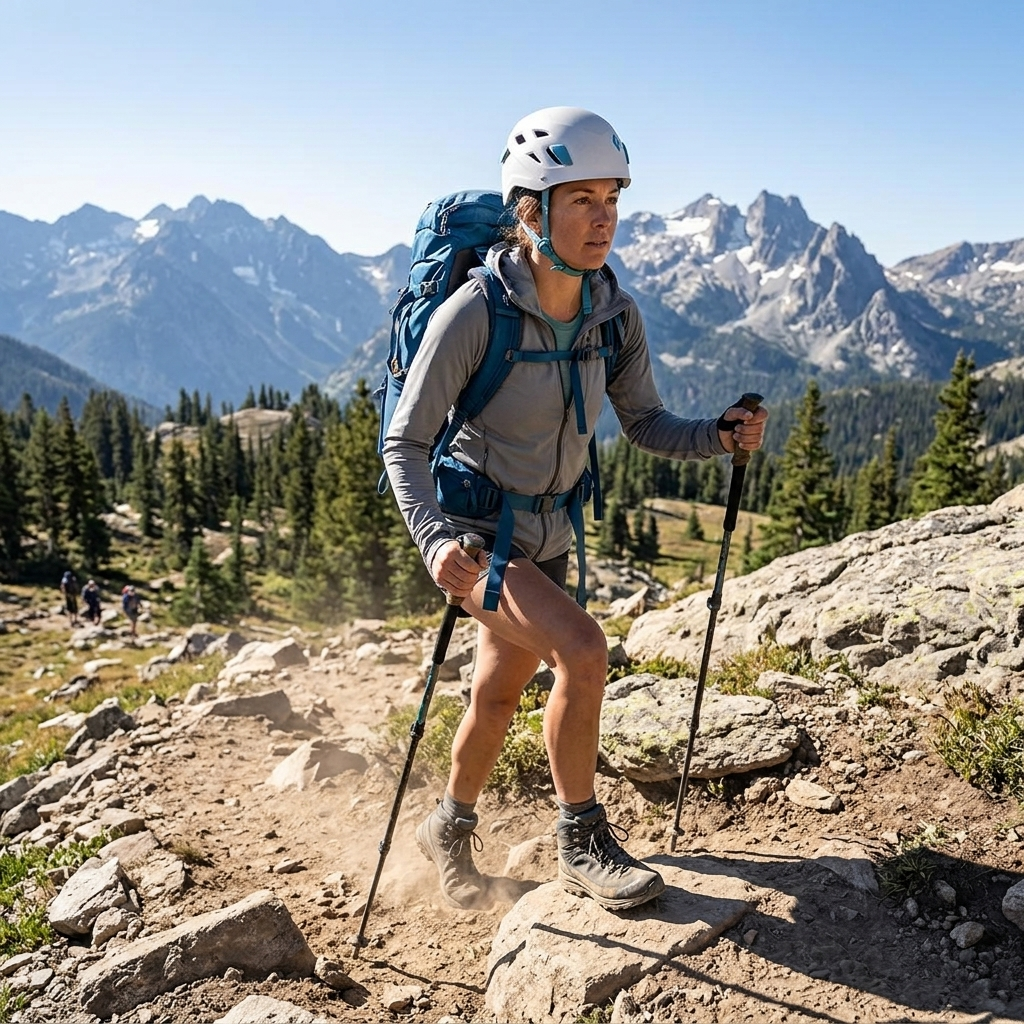 Casco de alpinismo para mujer