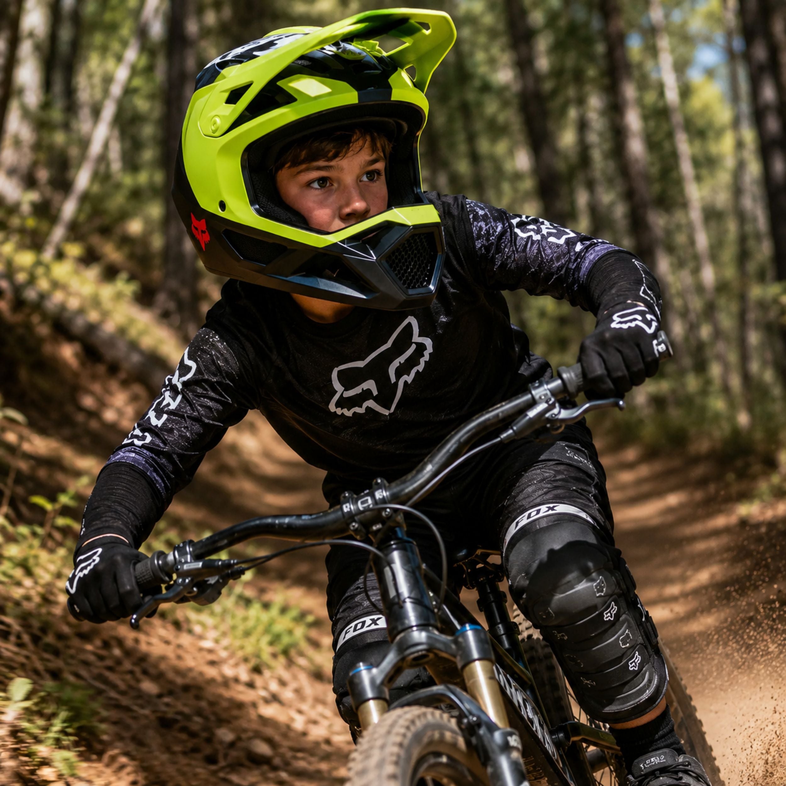 Casco Rampage Negro Amarillo Kids - Fox