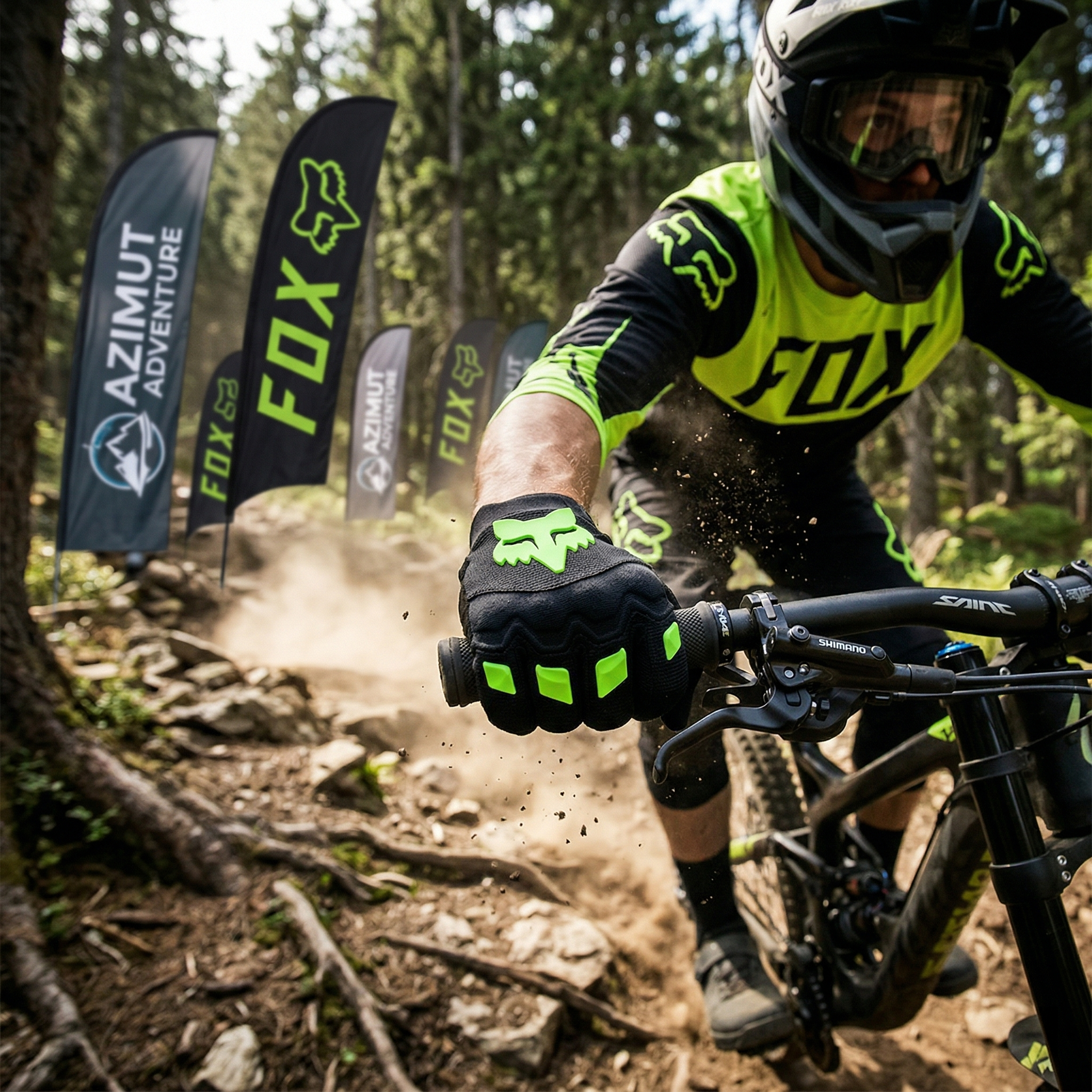 Guantes Fox Dirtpaw Negro Verde
